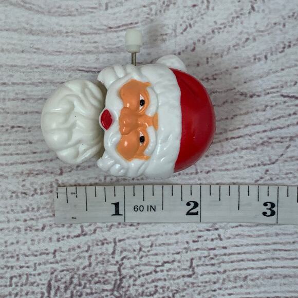 Vintage Santa Claus Wind Up Christmas Toy Moving Beard Clip On Lapel 2"H - Picture 11 of 11